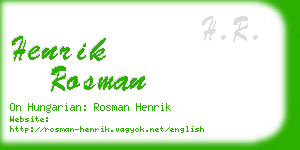 henrik rosman business card